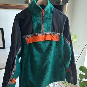 ASOS Teal and Black Fleece with Orange Zip